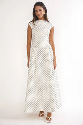 Lynnie Cap Sleeve Maxi Dress Polka Dot