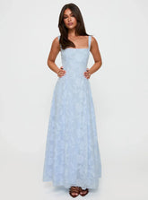 Margaux Burnout Maxi Dress Blue