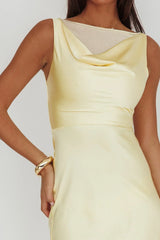 Venus Rising Sleeveless Cowl Neck Maxi Dress Butter
