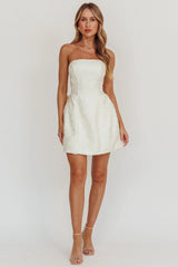 Melty Kisses Bow Mini Dress Cream